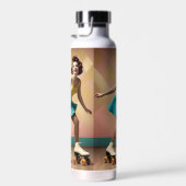 "Groovy Glide: Retro-Rhythmen auf Skate-Rädern" Trinkflasche (Rechts)