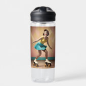 "Groovy Glide: Retro-Rhythmen auf Skate-Rädern" Trinkflasche (Vorderseite)