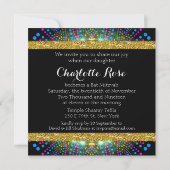 Groovy Glow Blacklight Bat Mitzvah Einladung (Rückseite)