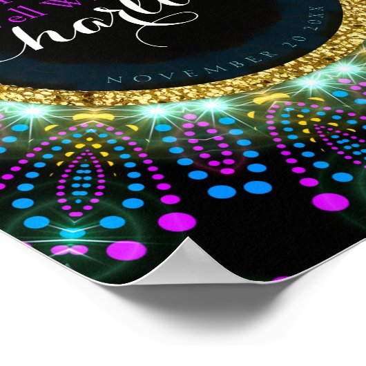 Groovy Glow Blacklight Party Signage Poster (Ecke)