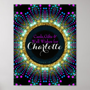Groovy Glow Blacklight Party Signage Poster