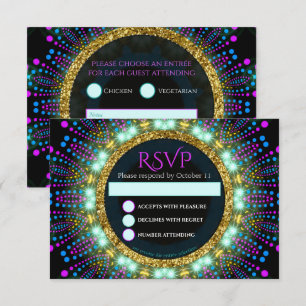 Groovy Glow Schwarzlicht Bat Mitzvah RSVP Karte
