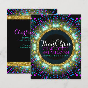 Groovy Glow Schwarzlicht Bat Mitzwa Danke Karte