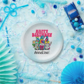 Groovy Gnomes Rainbow Gefärbte Krawatte Geburtstag Pappteller (Party)