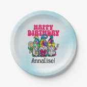 Groovy Gnomes Rainbow Gefärbte Krawatte Geburtstag Pappteller (Vorderseite)