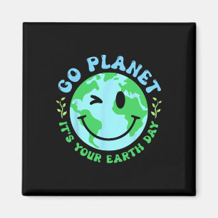 Groovy Go Planet Ihre Umgebung zum Tag der Erde Ki Magnet