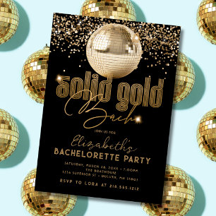 Groovy Gold Disco Massives Junggesellinnenabschied Einladung