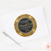 Groovy Gold Liquid Wirbel Danke Stickers (Umschlag)