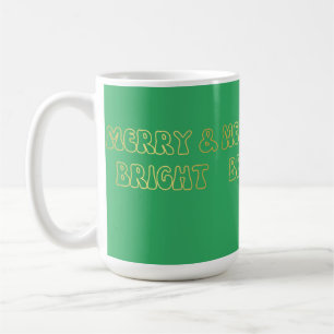 Groovy Gold Text Merry & Bright Christmas Women's Kaffeetasse