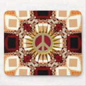 Groovy Golden Peace Sign Abstrakt Mousepad (Vorne)
