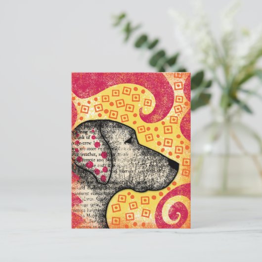 Groovy Good Dog Postcard Postkarte (Stehend Vorderseite)