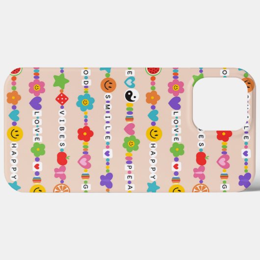 Groovy Good Vibes Liebe Lächeln Retro Beads Case-Mate iPhone Hülle (Rückseite (Horizontal))