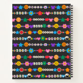 Groovy Good Vibes Liebe Lächeln Retro Beads Notizblock (Rückseite)