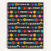 Groovy Good Vibes Liebe Lächeln Retro Beads Notizblock (Vorderseite)