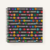 Groovy Good Vibes Liebe Lächeln Retro Beads Notizblock (Vorderseite)