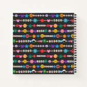 Groovy Good Vibes Liebe Lächeln Retro Beads Notizblock (Rückseite)