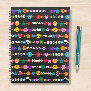 Groovy Good Vibes Liebe Lächeln Retro Beads Planer