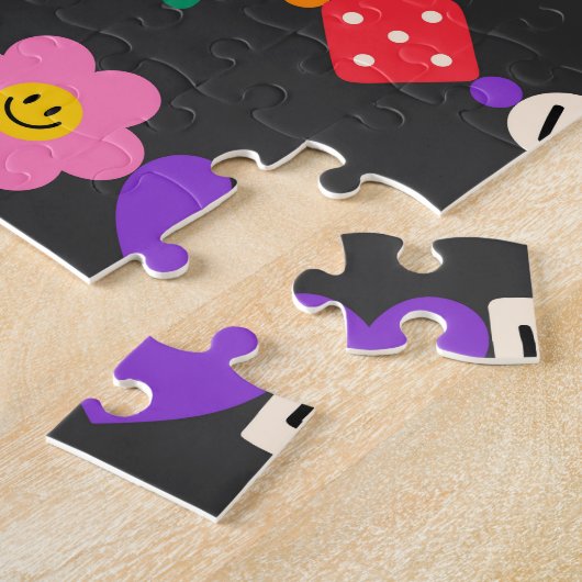 Groovy Good Vibes Liebe Lächeln Retro Beads Puzzle (Seite)