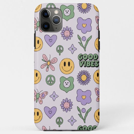 Groovy Good Vibes Y2K Butterfly iPhone Case (Rückseite)