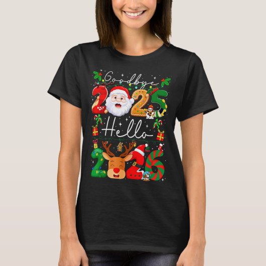 Groovy Goodbye 2025 Hello 2026 Happy New Years Eve T-Shirt (Vorderseite)