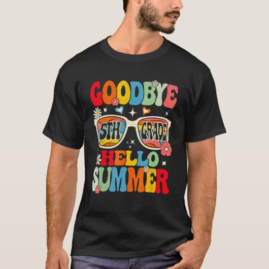 Groovy Goodbye 5th Grade Graduation Hello Summer K T-Shirt (Vorderseite)