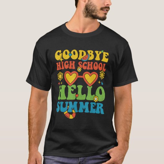 Groovy Goodbye High School Hello Summer Last Day O T-Shirt (Vorderseite)