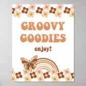 Groovy Goodies Retro Hippie Party Sign Poster (Vorne)