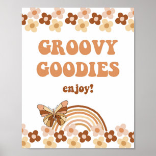 Groovy Goodies Retro Hippie Party Sign Poster