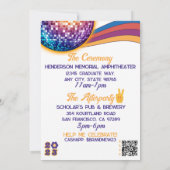 Groovy Grad Retro Disco Peace 2023 Abschluss Einladung (Rückseite)