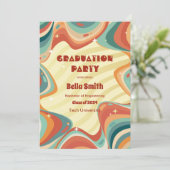 Groovy Grad - Retro Style Abschluss Einladung (Stehend Vorderseite)