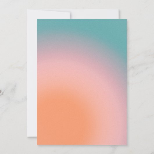 Groovy Gradient Aquamarin Pink Orange Brautparty Einladung (Rückseite)