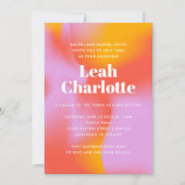 Groovy Gradient Lavender Orange Cool Bat Mitzvah Einladung (Vorderseite)