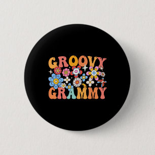 Groovy Grammy Mütter Tag Bunte Blume Matchin Button