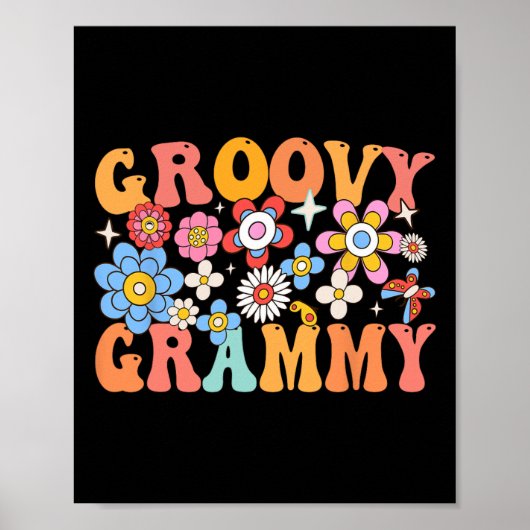 Groovy Grammy Mütter Tag Bunte Blume Matchin Poster (Vorne)