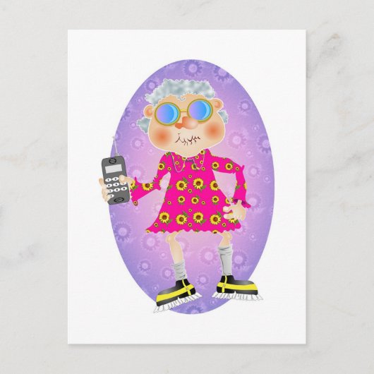 Groovy Gran Postkarte (Vorderseite)