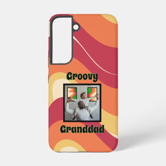 "Groovy Grandad" warmtonisiertes Retro-Wave-Foto Samsung Galaxy Hülle (Rückseite)