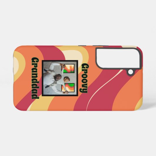 "Groovy Grandad" warmtonisiertes Retro-Wave-Foto Samsung Galaxy Hülle (Rückseite (Horizontal))