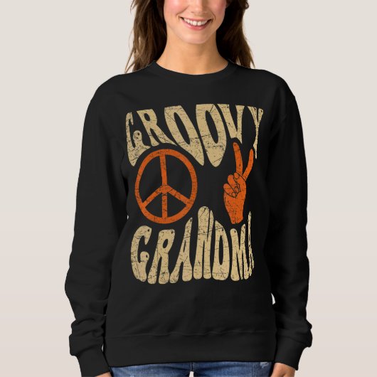 Groovy Grandma 70s Aesthetic Nostalgia 1970's Retr Sweatshirt (Vorderseite)
