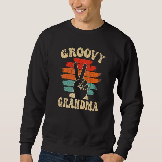 Groovy Grandma 70s Aesthetic Nostalgia 1970's Retr Sweatshirt (Vorderseite)