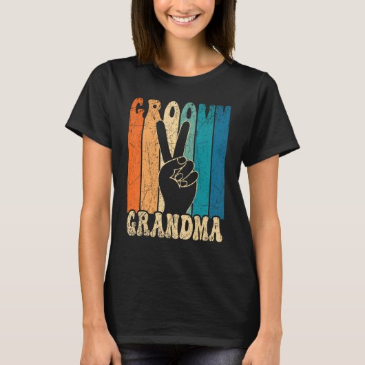 Groovy Grandma 70s Aesthetic Nostalgia 1970's Retr T-Shirt (Vorderseite)