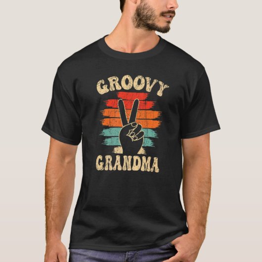 Groovy Grandma 70s Aesthetic Nostalgia 1970's Retr T-Shirt (Vorderseite)