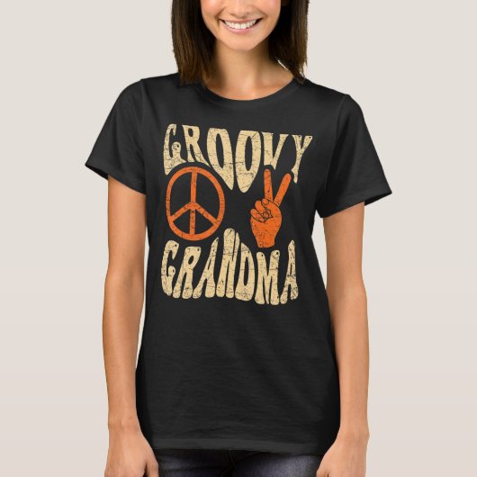 Groovy Grandma 70s Aesthetic Nostalgia 1970's Retr T-Shirt (Vorderseite)