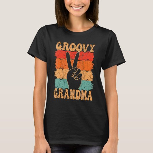 Groovy Grandma 70s Aesthetic Nostalgia 1970's Retr T-Shirt (Vorderseite)