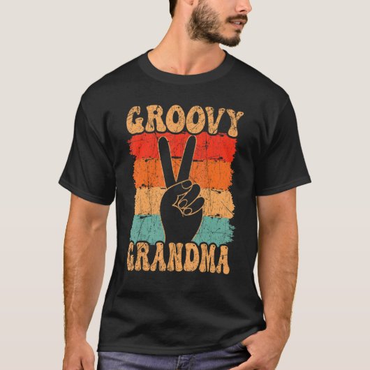 Groovy Grandma 70s Aesthetic Nostalgia 1970's Retr T-Shirt (Vorderseite)