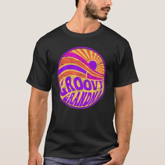 Groovy Grandma 70s Aesthetic Nostalgia 1970's Retr T-Shirt (Vorderseite)