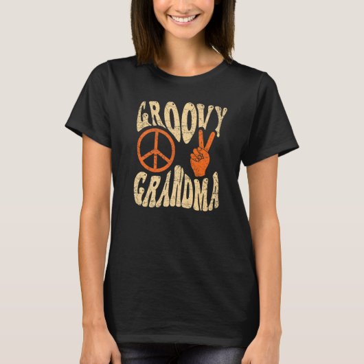Groovy Grandma 70s Aesthetic Nostalgia 1970's Retr T-Shirt (Vorderseite)