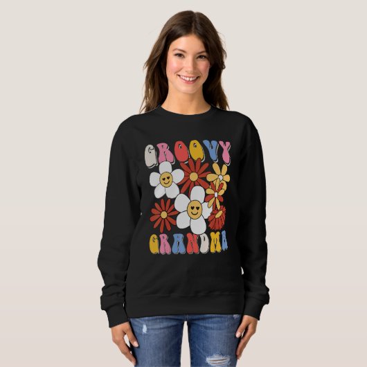 Groovy Grandma Mothers Day Retro 60s 70s 80s Famil Sweatshirt (Vorne ganz)