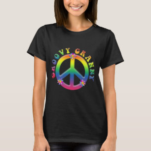 GROOVY GRANNY Gefärbte Krawatte Friedenssymbol mit T-Shirt