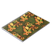 Groovy Green 6ties Butterflies Cartoon Pattern Notizblock (Linke Seite)