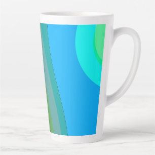 Groovy Green and Blue Abstrakt Art 305 Milchtasse